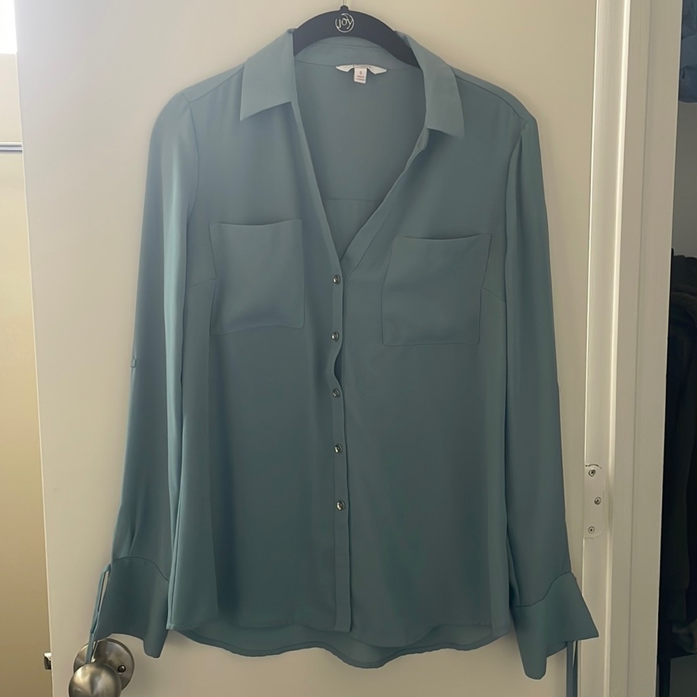 Sky Blue Long Sleeve Blouse